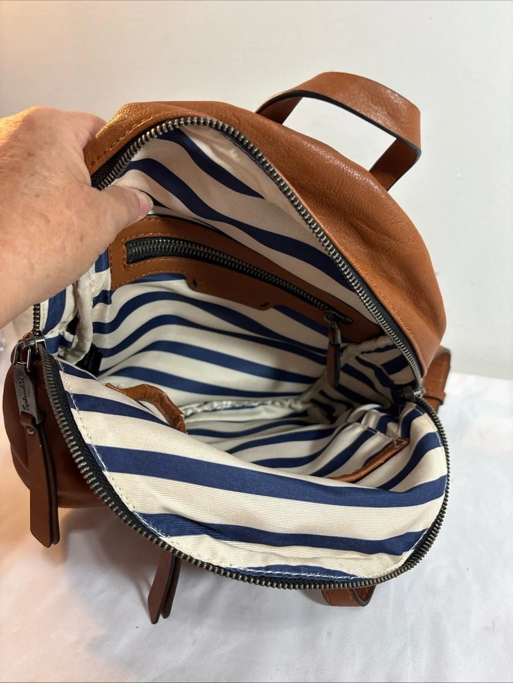 Splendid Womens Leather Mini Backpack - Brown